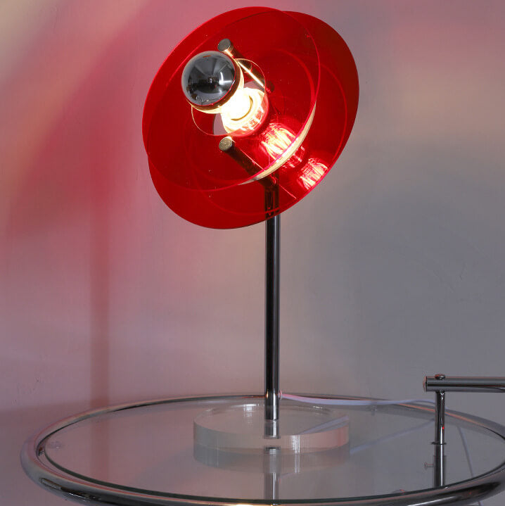 Diseño de platillo espacial moderno de acrílico lámpara de mesa de 1 luz 