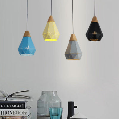 Nordic Geometry Macaron Solid Color Iron 1-Light Pendant Light