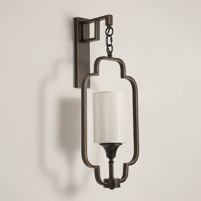 Lampe Applique Murale 1 Lumière avec Cadre en Fer et Tissu Classique Moderne 