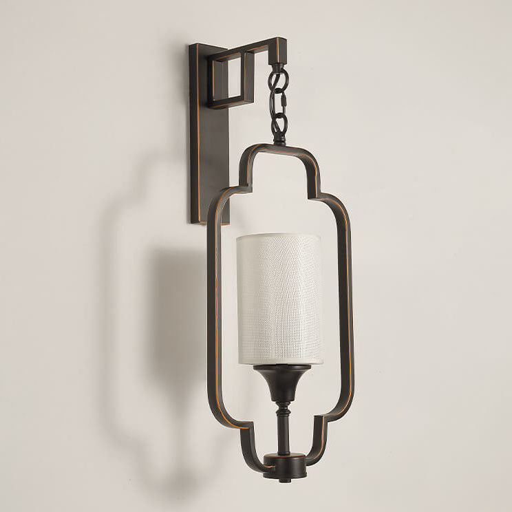 Lampe Applique Murale 1 Lumière avec Cadre en Fer et Tissu Classique Moderne 