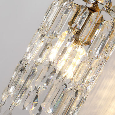Modern Luxury Gold Finish Frame Dazzling Prismatic Crystal 1-Light Wall Sconce Lamp For Living Room