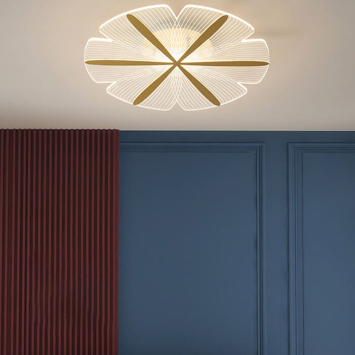 Modern Creative Clear Acrylic Round Flower LED Flush Mount Ceiling Light