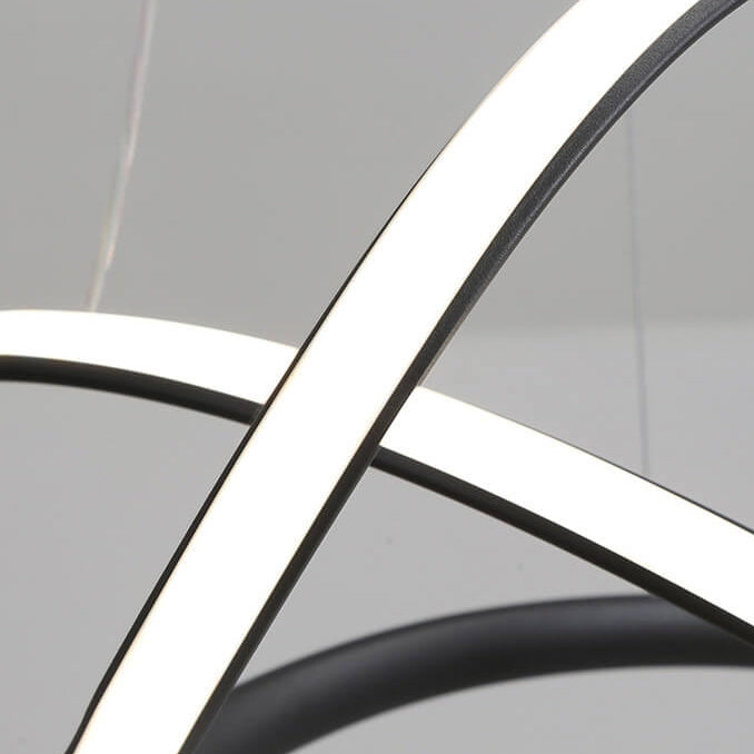 Moderne minimalistische Ring-Aluminiumstreifen-LED-Pendelleuchte 