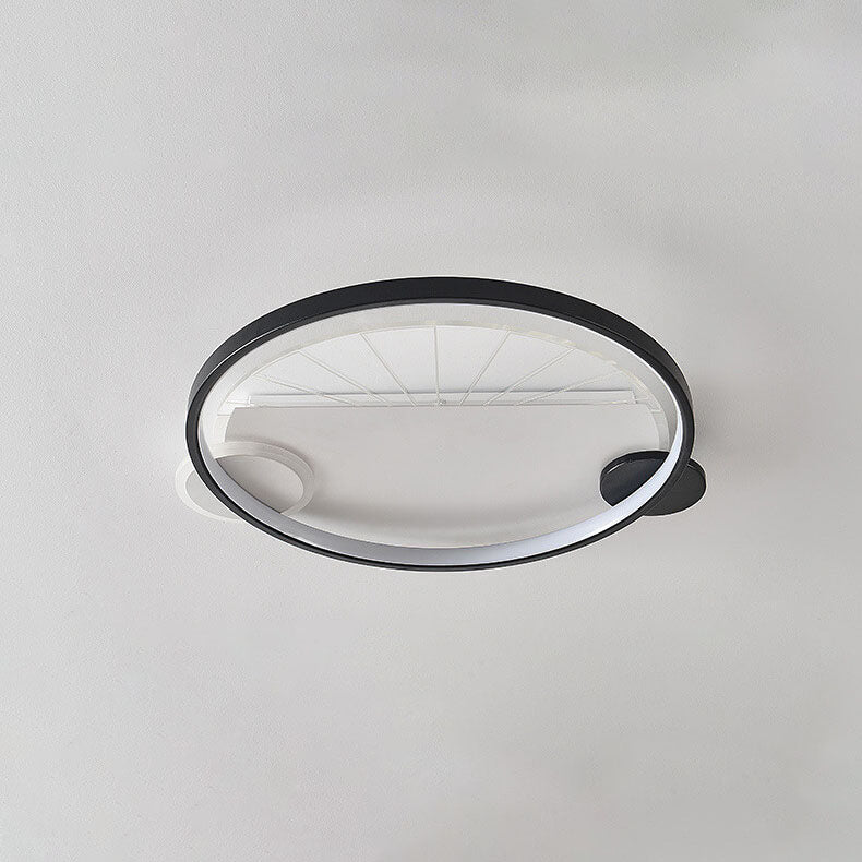 Modern Minimalist Geometric Shapes Black White Iron LED Flush Mount Light