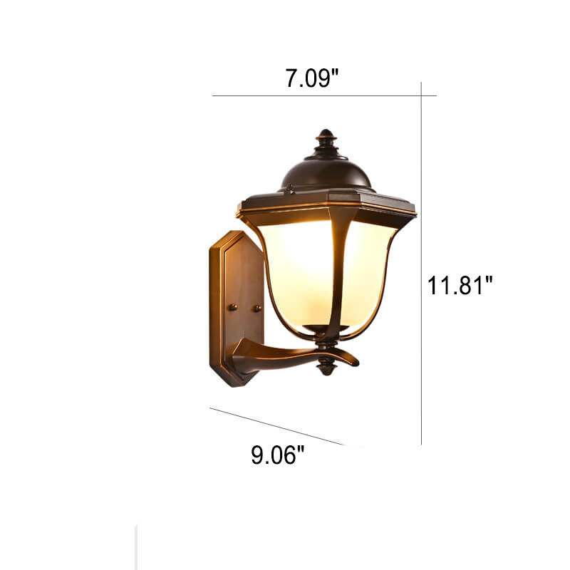 Europäischer Aluminiumglas-Strohhut-wasserdichter Patio im Freien 1-Licht-Wand-Leuchter-Lampe