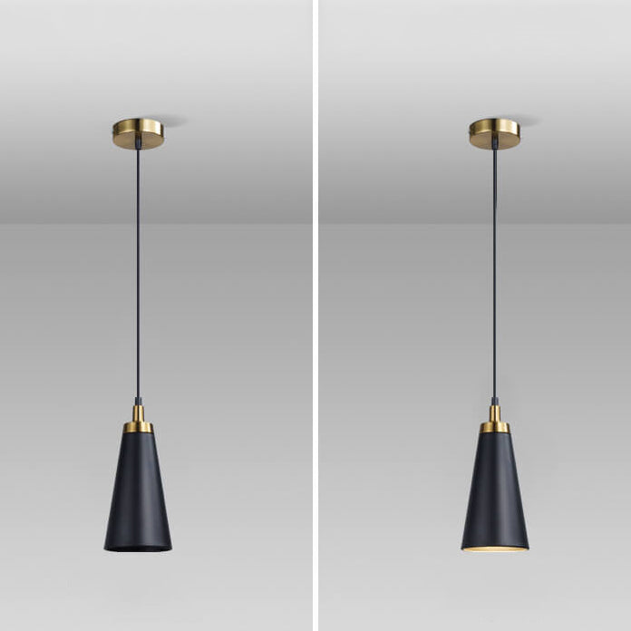 Lustre industriel en fer de luxe léger avec design conique mince à 1 lumière 