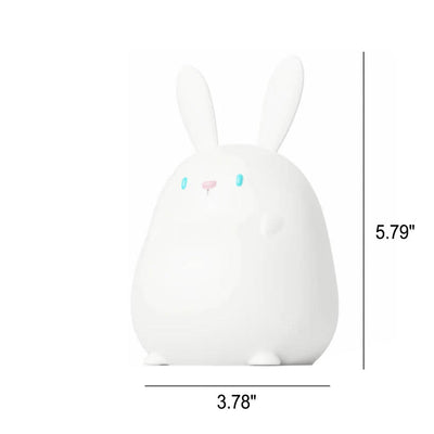 Lampe de bureau LED avec veilleuse USB tactile en silicone en forme de petit lapin 