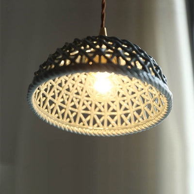 Vintage Ceramic Lattice Design 1 - Light Pendant Light