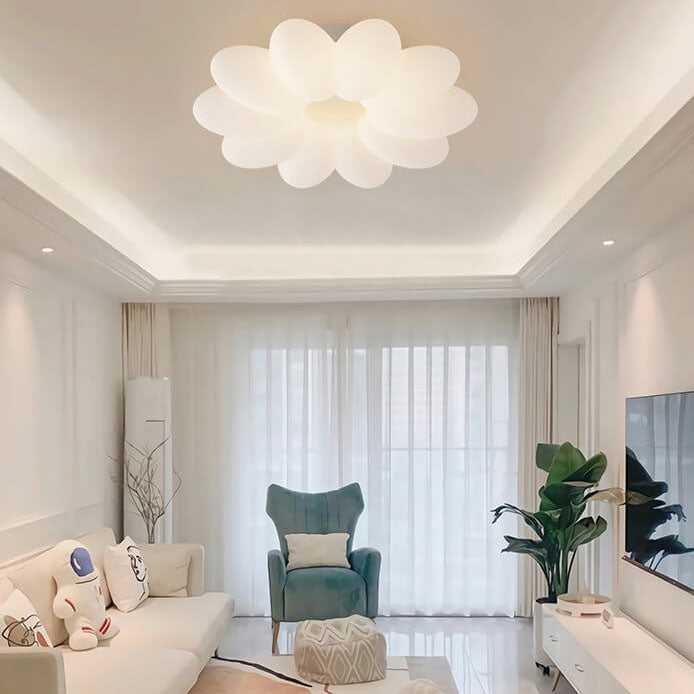 Modern Minimalist PVC Floral Shape LED Kids Flush Mount Ceiling Light