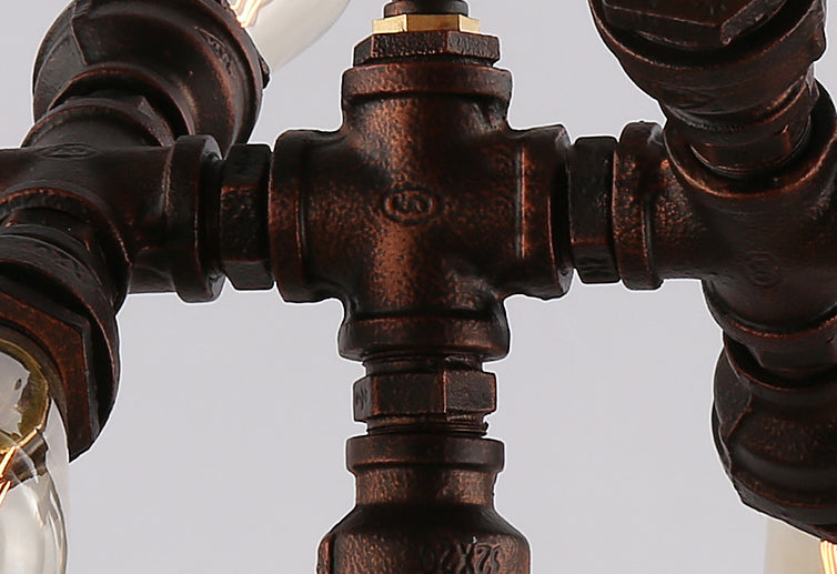 Industrial Iron Water Pipe Design 7-Light Chandelier