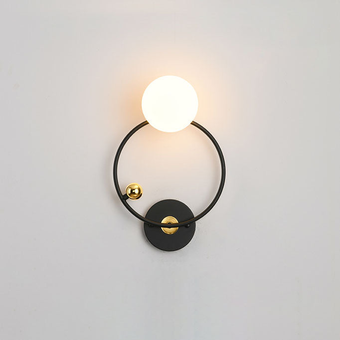 Nordische minimalistische runde Kugeleisen-Glas-Wandleuchte mit 1 Licht 
