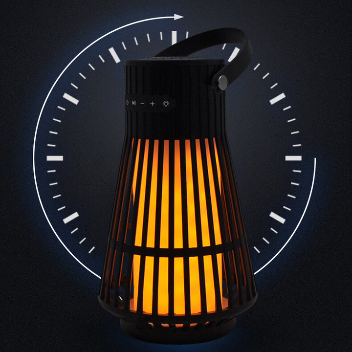 Altavoz Bluetooth LED de lámpara al aire libre con pantalla de lámpara de barra hueca de plástico impermeable 