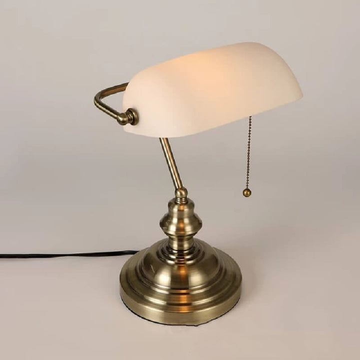 Retro Farbige Glas Metallbasis 1-Licht Reißverschluss Tischlampe 
