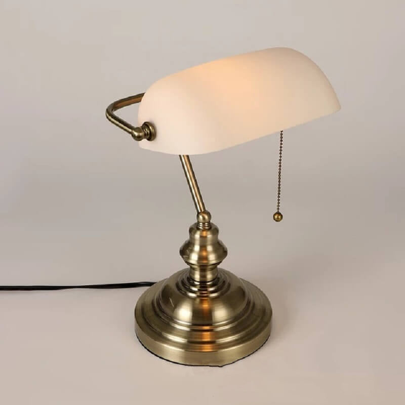 Retro Colored Glass Metal Base 1-Light Zipper Table Lamp
