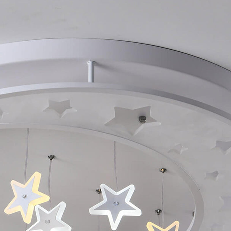 Moderner kreativer Stern, der runde LED-Unterputz-Deckenleuchte hängt 