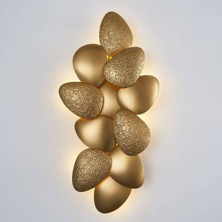 Moderne Luxus Gold Edelstahl Kiesel 3/6 Licht Wandleuchte 