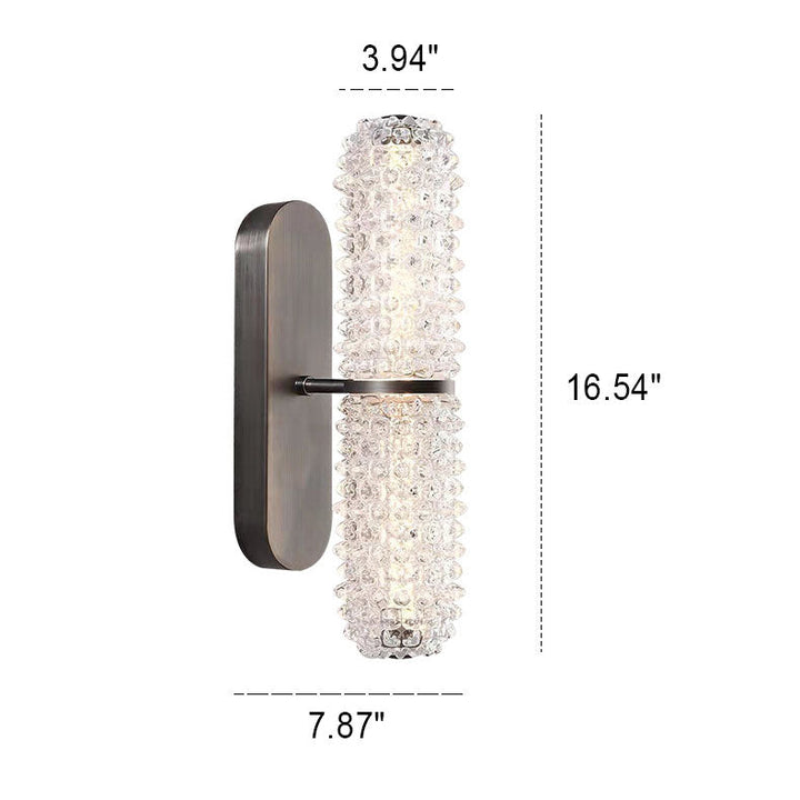 Applique murale LED en aluminium avec colonne en verre moderne et luxueuse 