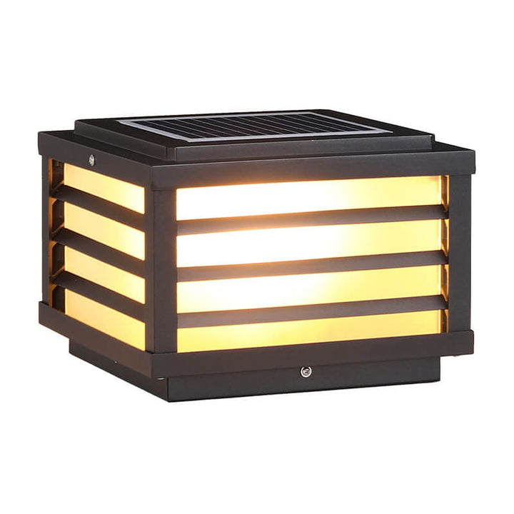 Moderne minimalistische wasserdichte Solar-Quadrat-Aluminium-PC-LED-Pfostenlandschaftsbeleuchtung für den Garten 