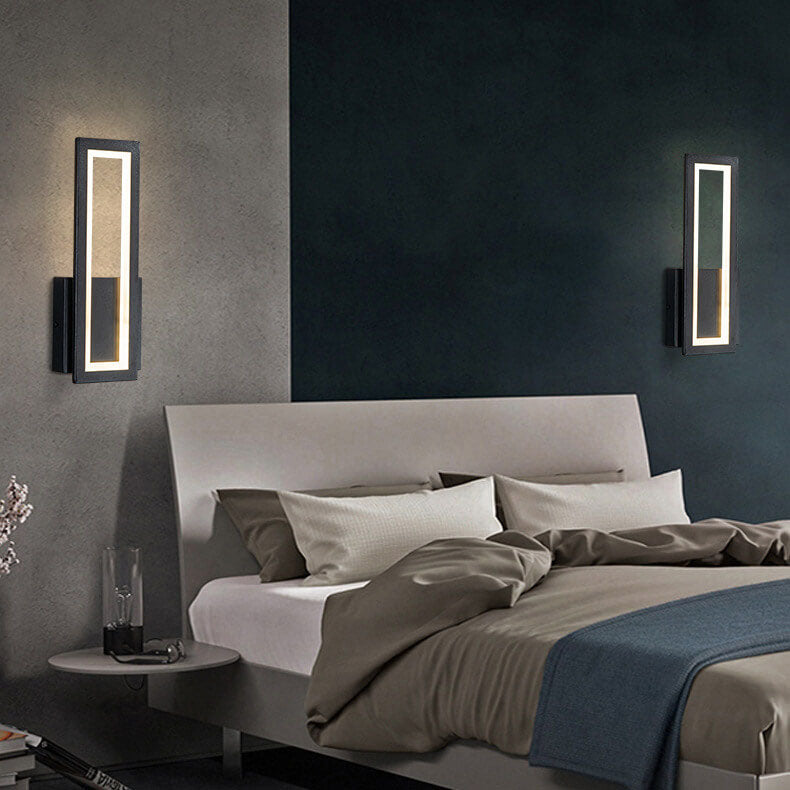 Moderne minimalistische rechteckige LED-Wandleuchte aus Acryl in Volltonfarbe 