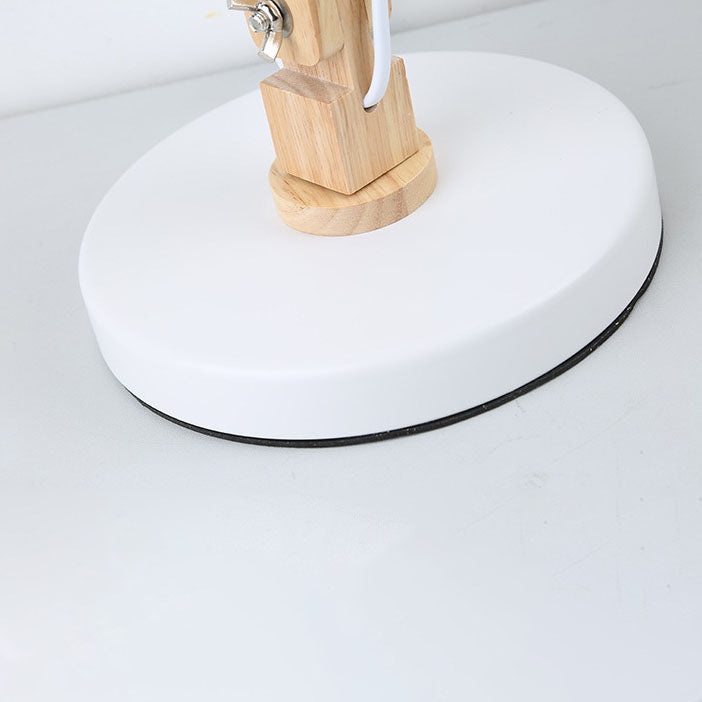 Lampe de table à 1 lumière en fer en bois pliable classique européen 