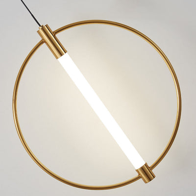 Nordic Modern Ring Wrought Iron Acrylic LED Pendant