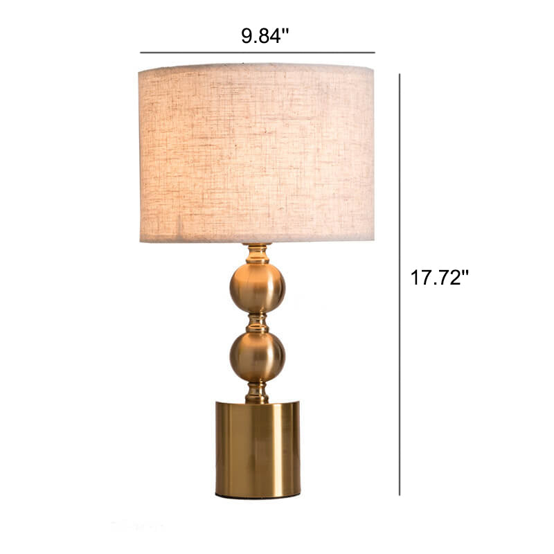Modern Luxury Fabric Metal Ball Base 1-Light Table Lamp