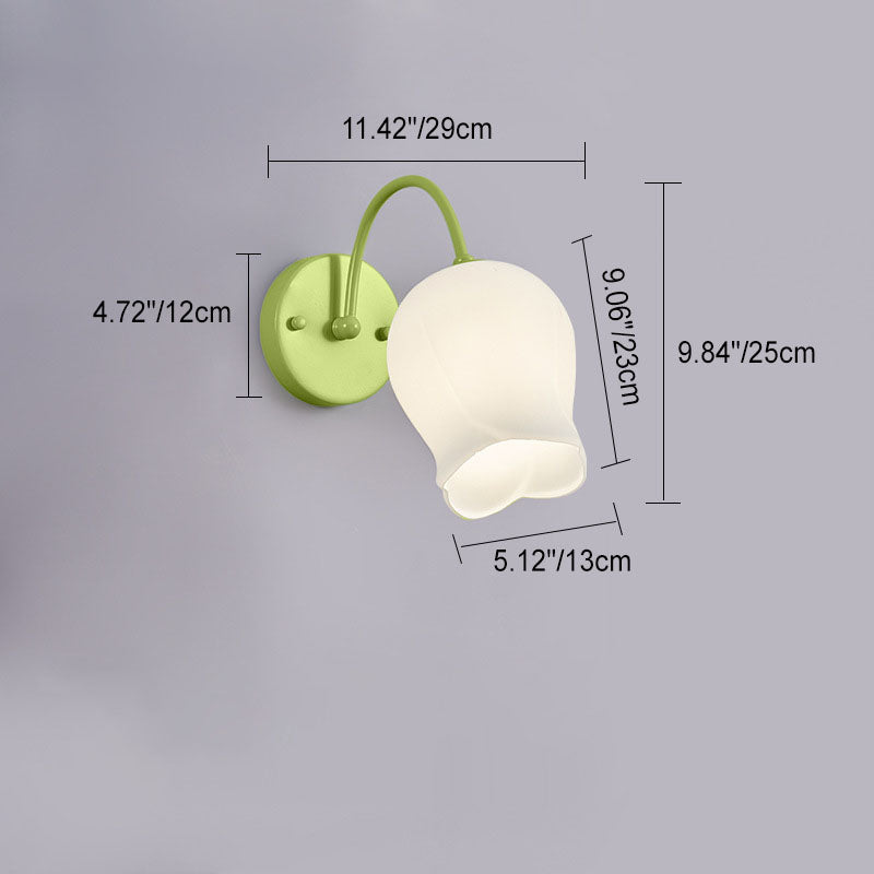 Applique Murale Moderne Simplicité Fleur Fer Verre 1-Lumière Pour Chambre 