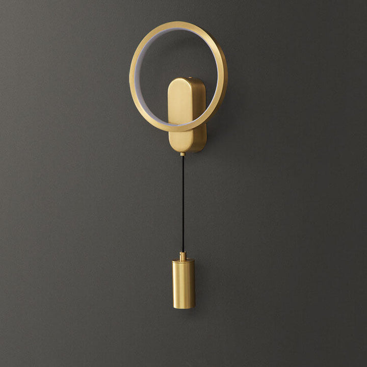 Lámpara Aplique de Pared Creativa LED Redonda Nórdica de Cobre Industrial 