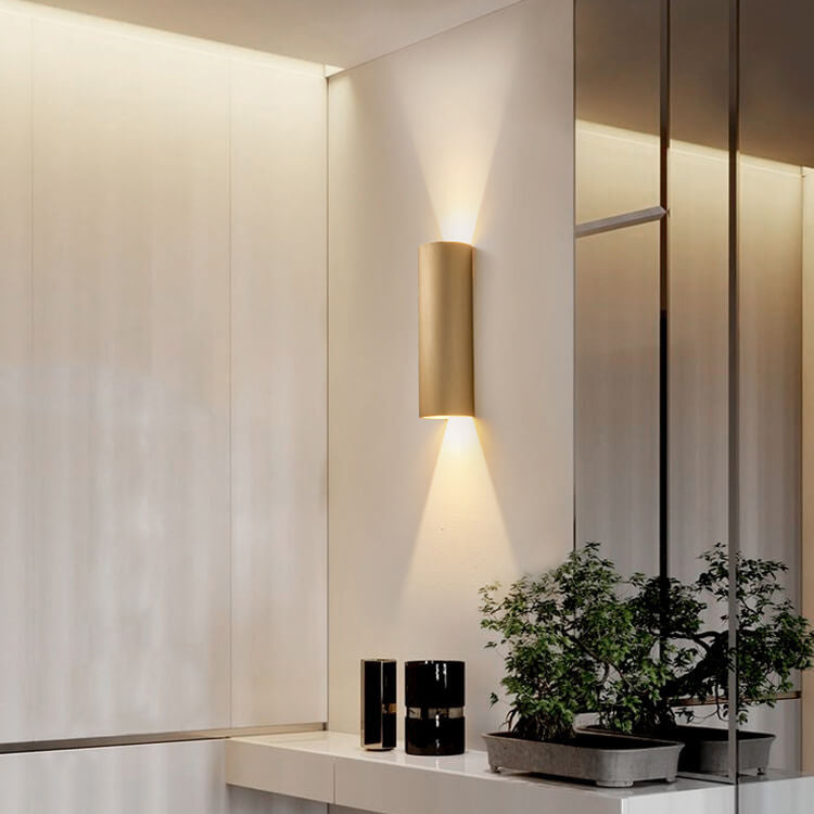 Modern Minimalist Aluminum Cylindrical LED Wall Sconce Lamp