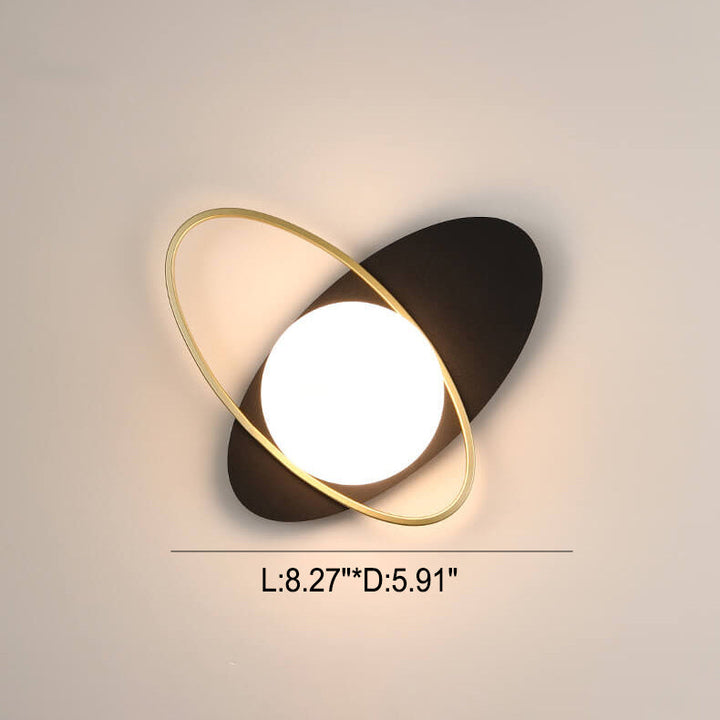 Creative Glass Double Oval Staggered Overlap Design 1-Light Wall Sconce Lamp