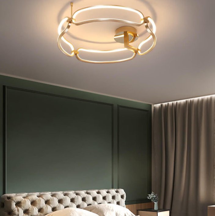 Modern Simple Ring Combination Design LED Semi-Flush Mount Light