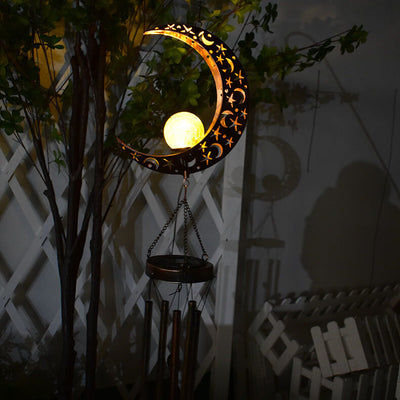Industrial Solar Suspended Wind Chime Light Outdoor Decorative LED Pendant Light