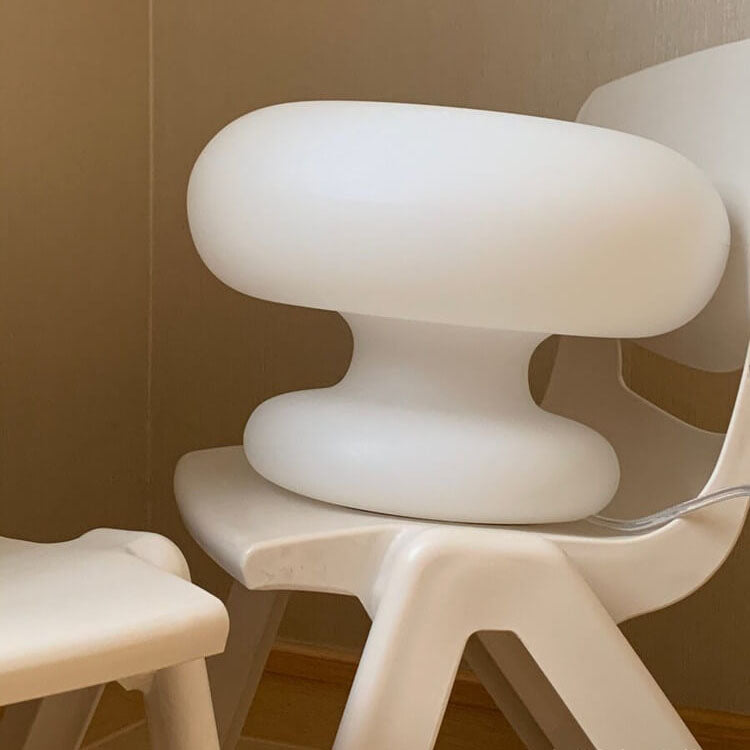 Danish Milk White Mushroom 1-Light Table Lamp
