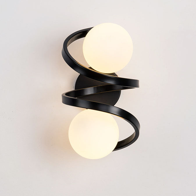 Moderne, minimalistische, runde, kugelförmige Glas-Wandleuchte mit 2 Leuchten 