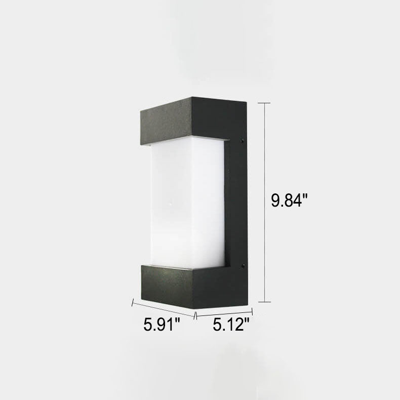 Applique murale LED étanche moderne simple carrée en acrylique pour l&