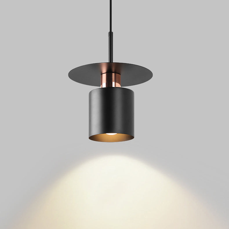 Contemporary Luxury Geometric Cylindrical Iron 1-Light Pendant Light For Bedroom