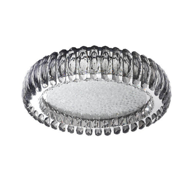 European Light Luxury Round Crystal Stainless Steel LED Flush Mount Lighting