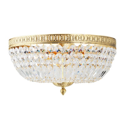 French Vintage Crystal Round 3/5/9 Light Flush Mount Ceiling Light