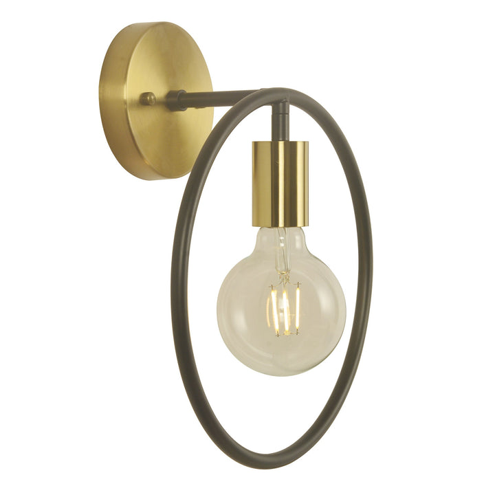 Aplique de pared contemporáneo nórdico redondo de hierro de 1 luz para sala de estar 