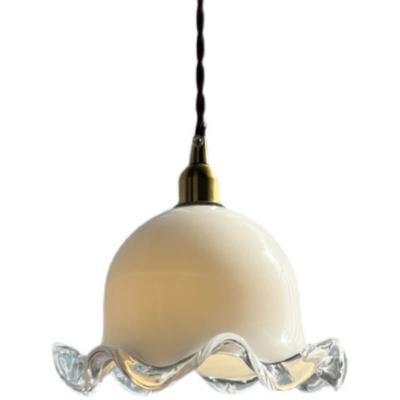 Vintage Pod Milk White Glass 1-Light Pendelleuchte 