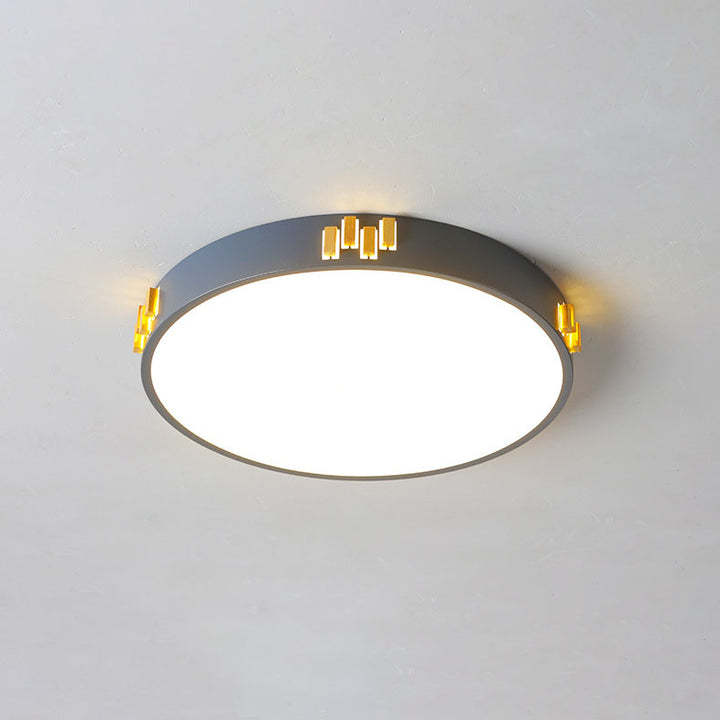 Plafón de techo LED redondo de hierro hueco de estilo moderno y sencillo para sala de estar 