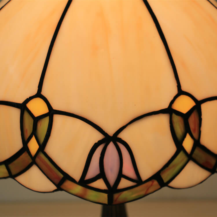 European Vintage Tiffany Flora 1-Light Table Lamp