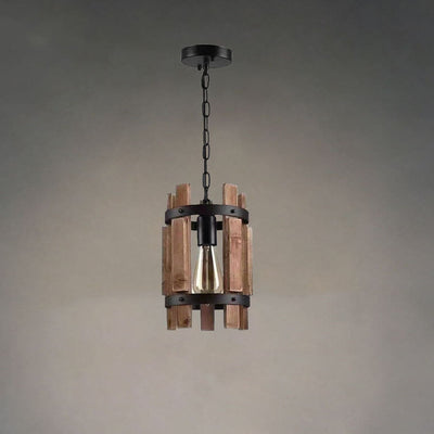 Industrial Style Creative Retro Wood 1-Light Pendelleuchte 