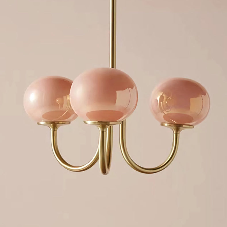 Moderne minimalistische ovale gebogene Stange Eisen Glas 3/5 Licht Kronleuchter für Wohnzimmer 