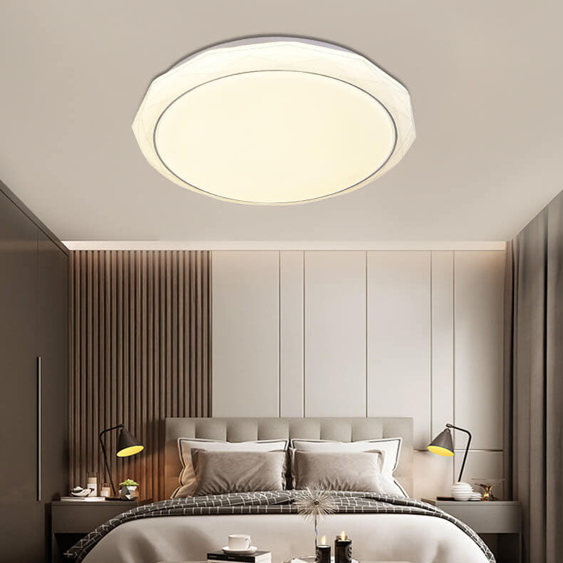 Modern Simple Round Diamond Acrylic LED Flush Mount Ceiling Light