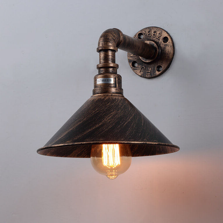 Industrielle Vintage Wandleuchte aus Eisen mit 1 Leuchte 