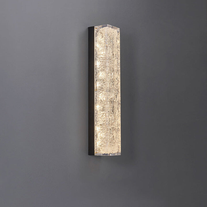 Applique murale LED rectangulaire en laiton moderne et résine transparente 