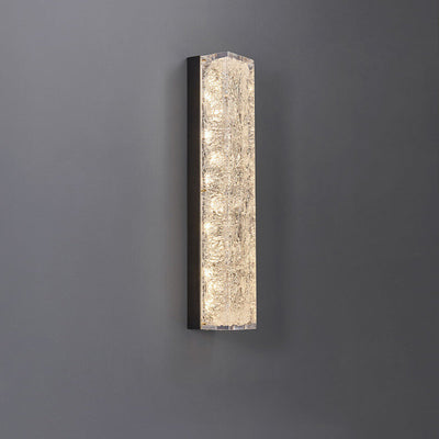 Modern Luxury Brass Clear Resin Rectangular LED Wall Sconce Lamp