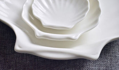 Seashells Shape Pure White Porcelain Dessert Plate