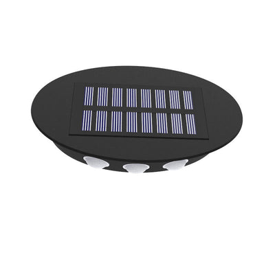 مصباح حائطي خارجي حديث مستدير من الزجاج المقسى المقاوم للماء يعمل بالطاقة الشمسية LED 